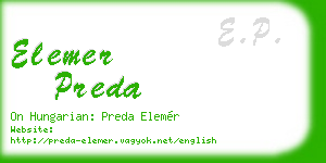 elemer preda business card